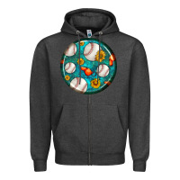 Charcoal Heather baseball with sunflower round earrings Zipper Hoodie - BundleAndBundleShop