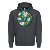 Smoke baseball with sunflower round earrings Zipper Hoodie - BundleAndBundleShop