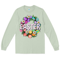Matcha Easter with eggs and daisy Easter Day Long Sleeve Tee - HowdyJamesFarm