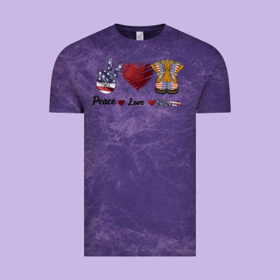Peace Love Veteran Vintage Tee Designed By Bettercallsaul
