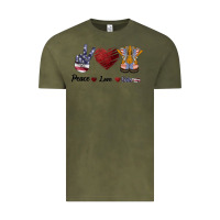 Vintage Olive Peace Love Veteran Vintage Tee - Bettercallsaul