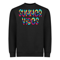 Black summer vibes tie dye doodle Heavyweight Sweatshirt - CowCowDesign