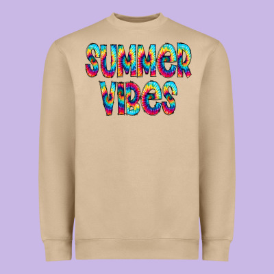 Summer Vibes Tie Dye Doodle Heavyweight Sweatshirt Designed By Cowcowdesign