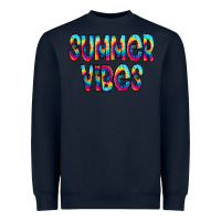 Navy summer vibes tie dye doodle Heavyweight Sweatshirt - CowCowDesign