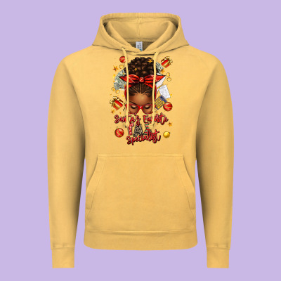 Santa Favorite Tax Specialist Afro Messy Bun Vintage Hoodie Designed By Texasbilliewilder