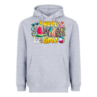 Heather Grey summer time Heavyweight Hoodie - CowhideDigitalArt
