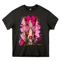 Asphalt valentines day horse with sunglasses Heavy Core Tee - NancyCooperArtShop