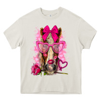 Cream valentines day horse with sunglasses Heavy Core Tee - NancyCooperArtShop