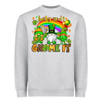 Heather Grey St. Patrick's Lucky and i gnome it Heavyweight Sweatshirt - OliviaCreatesArt