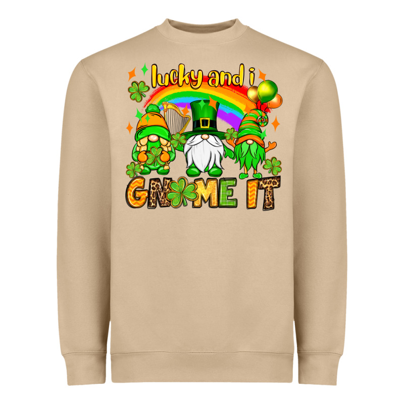 St. Patrick's Lucky And I Gnome It Heavyweight Sweatshirt by OliviaCreatesArt | Teevron
