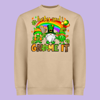 St. Patrick's Lucky And I Gnome It Heavyweight Sweatshirt Designed By Oliviacreatesart