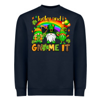 Navy St. Patrick's Lucky and i gnome it Heavyweight Sweatshirt - OliviaCreatesArt