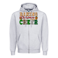 Heather Grey baking christmas cheer Zipper Hoodie - FaDigitalArtStudio