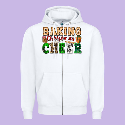 Baking Christmas Cheer Zipper Hoodie Designed By Fadigitalartstudio
