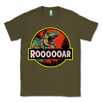 Army Green t rex roaring Classic Tee - RanaPortraitStore