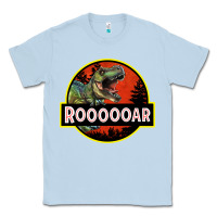 Dusty Blue t rex roaring Classic Tee - RanaPortraitStore