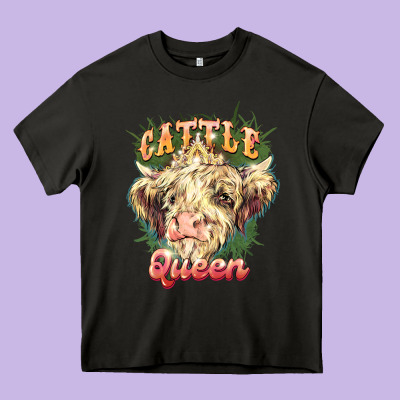 Cattle Queen Heavy Core Tee Designed By Nancycooperartshop