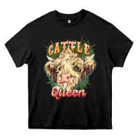 Black cattle queen Heavy Core Tee - NancyCooperArtShop