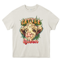 Cream cattle queen Heavy Core Tee - NancyCooperArtShop