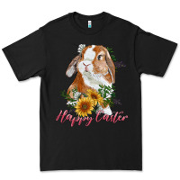 Black Happy easter with bunny and sunflowers Premium Tee - RanaPortraitStore