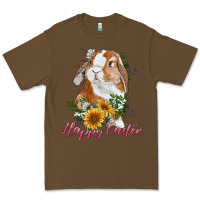 Cacao Happy easter with bunny and sunflowers Premium Tee - RanaPortraitStore