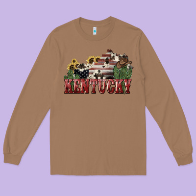 Kentucky 4th Of July Long Sleeve Tee Designed By Howdyjamesfarm