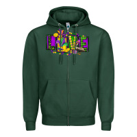 Sports Green mardi gras love Zipper Hoodie - FaDigitalArtStudio