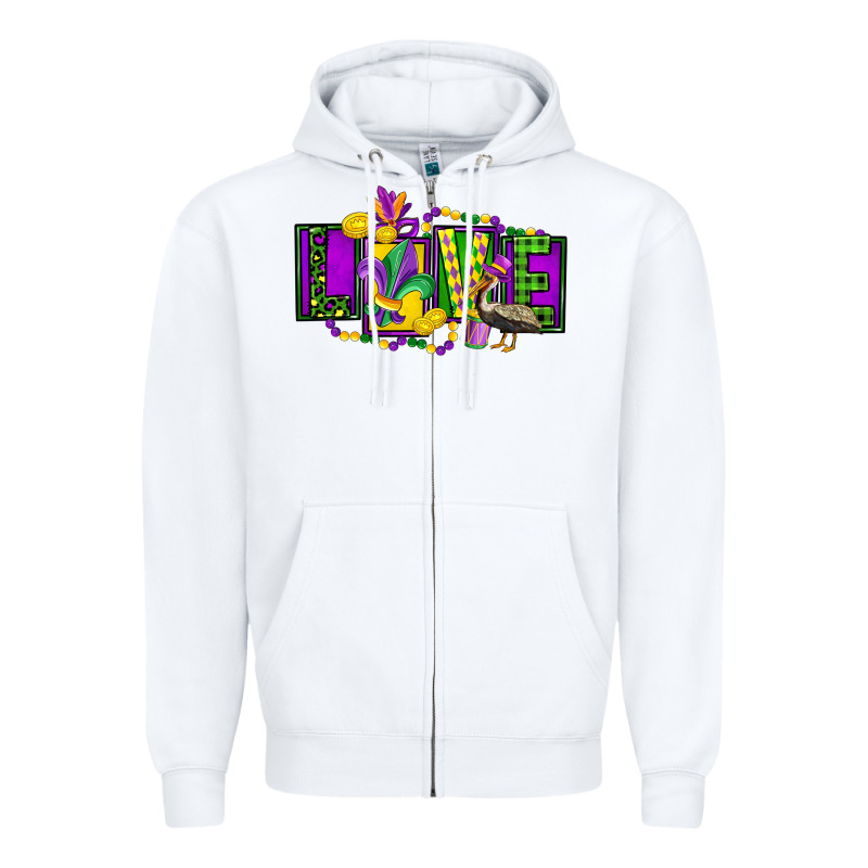 Mardi Gras Love Zipper Hoodie by FaDigitalArtStudio | Teevron
