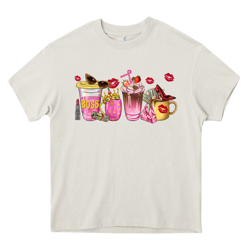 Boss Lady Coffee Cups Heavy Core Tee by NancyCooperArtShop | Teevron