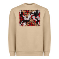 Mushroom cowhide buffalo plaid leopad background Heavyweight Sweatshirt - CowCowDesign
