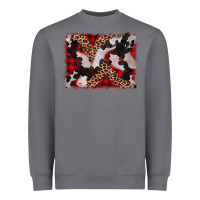 Storm cowhide buffalo plaid leopad background Heavyweight Sweatshirt - CowCowDesign