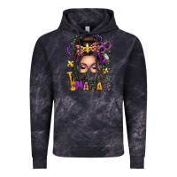 Cloud Black mardi gras mama messy bun Vintage Hoodie - texasbilliewilder