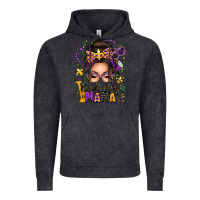 Vintage Black mardi gras mama messy bun Vintage Hoodie - texasbilliewilder