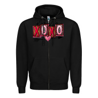 Black Xoxo Love Zipper Hoodie - FaDigitalArtStudio