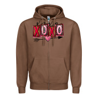Chestnut Xoxo Love Zipper Hoodie - FaDigitalArtStudio