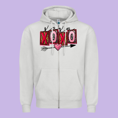 Xoxo Love Zipper Hoodie Designed By Fadigitalartstudio