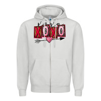 Dove Grey Xoxo Love Zipper Hoodie - FaDigitalArtStudio