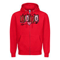 Red Xoxo Love Zipper Hoodie - FaDigitalArtStudio
