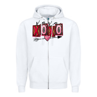White Xoxo Love Zipper Hoodie - FaDigitalArtStudio