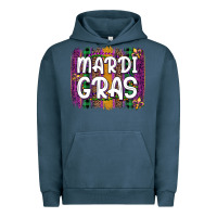 Pigment Midnight Navy mardi gras fleur de lis brush stroke Urban Hoodie - Artiststas