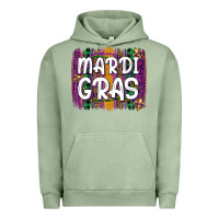 Pigment Oil Green mardi gras fleur de lis brush stroke Urban Hoodie - Artiststas