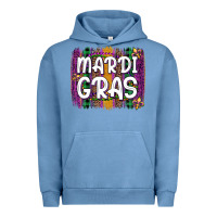 Pigment Pebble Blue mardi gras fleur de lis brush stroke Urban Hoodie - Artiststas