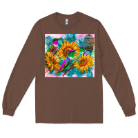 Chestnut hummingbirds sunflower Long Sleeve Tee - TumblerDesignByShophia