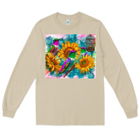 Mushroom hummingbirds sunflower Long Sleeve Tee - TumblerDesignByShophia