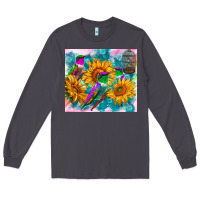 Smoke hummingbirds sunflower Long Sleeve Tee - TumblerDesignByShophia
