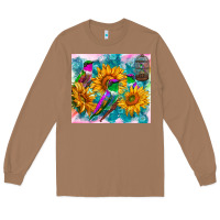 Toasted Coconut hummingbirds sunflower Long Sleeve Tee - TumblerDesignByShophia