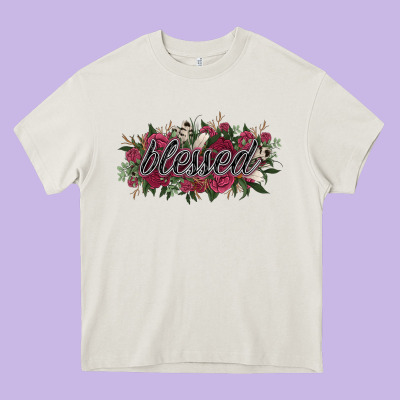 Blessed Heavy Core Tee Designed By Nancycooperartshop