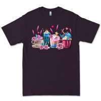Plum Unicorn Coffee Cups Premium Tee - MaliasSmallBusiness