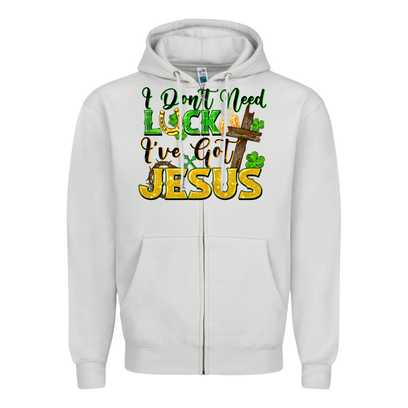 I Don't Need Luck I've Got Jesus Zipper Hoodie by FaDigitalArtStudio | Teevron