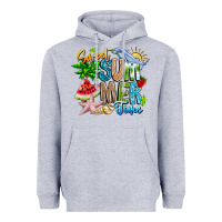 Heather Grey summer time Heavyweight Hoodie - CowhideDigitalArt